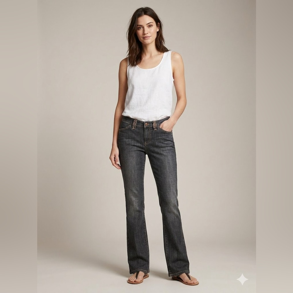Elie Tahari Women's Boot Cut Jeans in Dark Gray Wash